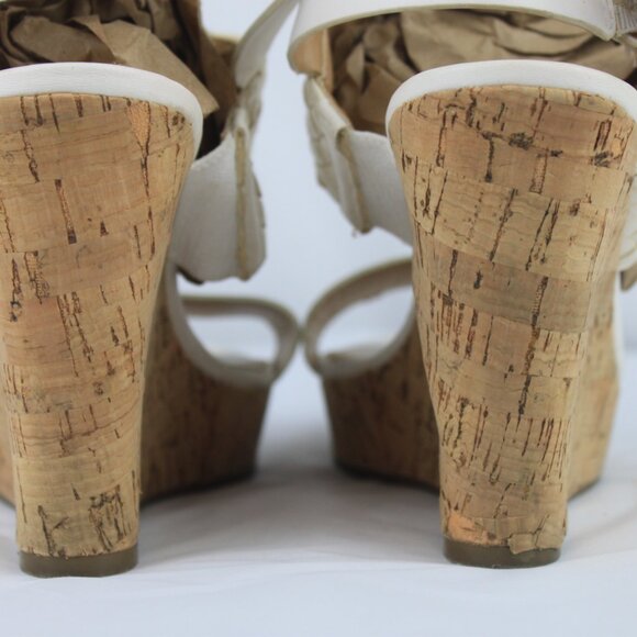 Free with Any Purchase- Tommy Hilfiger 6m Cream Open Toe Cork Wedge Sandals - Picture 7 of 10